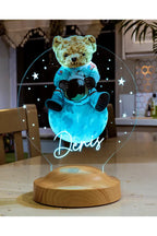 Veilleuse bébé LED ourson lune personnalisée — lumière douce chambre | CréaBySana