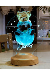 Veilleuse bébé LED ourson lune personnalisée — lumière douce chambre | CréaBySana