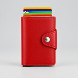 Porte-carte automatique en cuir – rouge