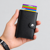 Porte-Cartes Automatique Cuir Noir – cartes sorties
