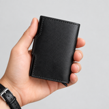 Porte-Cartes Automatique Cuir Noir – dos