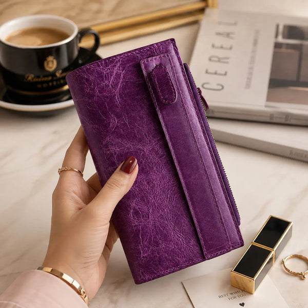 Portefeuille Cuir Femme Luxe Personnalisé – Grand Format portefeuille CréaBySana
