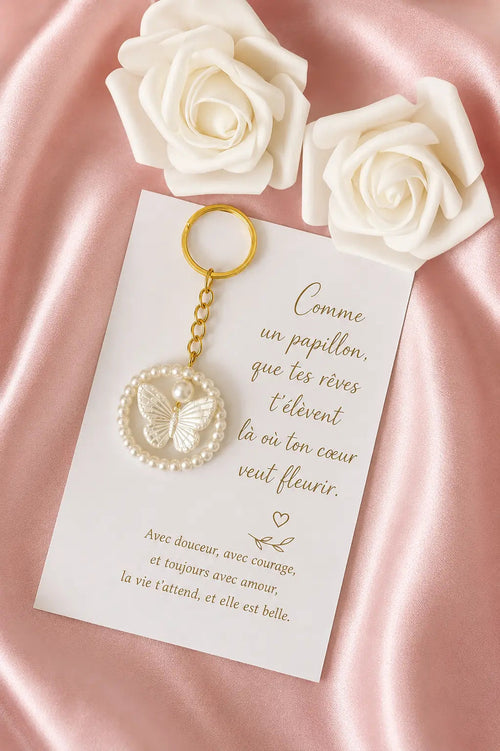 Porte Clés Personnalisé Papillon – Cadeau Élégant & Symbolique CréaBySana