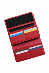 Portefeuille Compagnon Femme Cuir Rouge – ouvert
