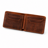 Portefeuille cuir homme marron vieilli – ouvert