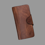 Portefeuille Long Cuir Cognac à Rabat – face