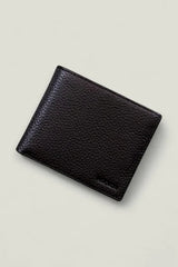 Portefeuille homme en cuir avec porte-monnaie – noir grainé