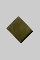 Portefeuille homme en cuir avec porte-monnaie – vert olive, de dos