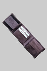 Portefeuille homme en cuir avec porte-monnaie – gris, ouvert (vue 2)