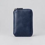 Portefeuille zippé homme en cuir – bleu marine