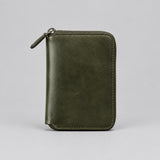 Portefeuille zippé homme en cuir – vert