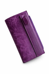 Portefeuille femme cuir véritable grand format — 12 emplacements cartes | CréaBySana