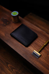 Portefeuille cuir homme luxe noir — 6 emplacements cartes gravure | CréaBySana