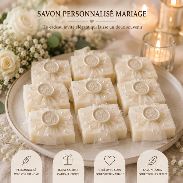 Savon Personnalisé Mariage – Naturel & Élégant savon personnalisé CréaBySana
