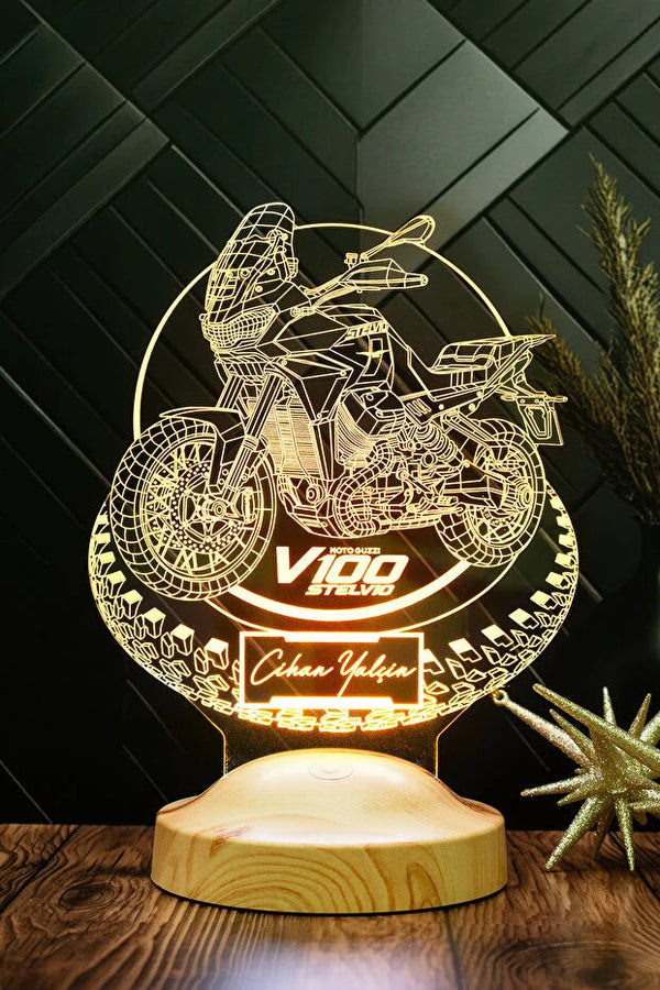 Cadeau Motard Personnalisé — Veilleuse LED Moto Gravée veilleuse personnalisé CréaBySana