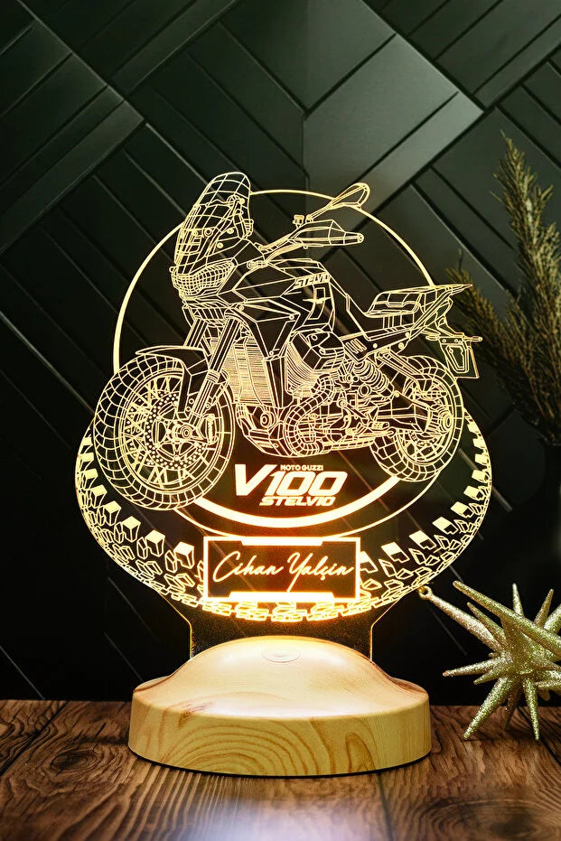 Cadeau Motard Personnalisé — Veilleuse LED Moto Gravée veilleuse personnalisé CréaBySana
