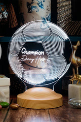 Veilleuse LED ballon football personnalisée — cadeau foot enfant | CréaBySana
