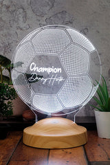 Veilleuse football LED prénom et titre — cadeau sport enfant champion | CréaBySana