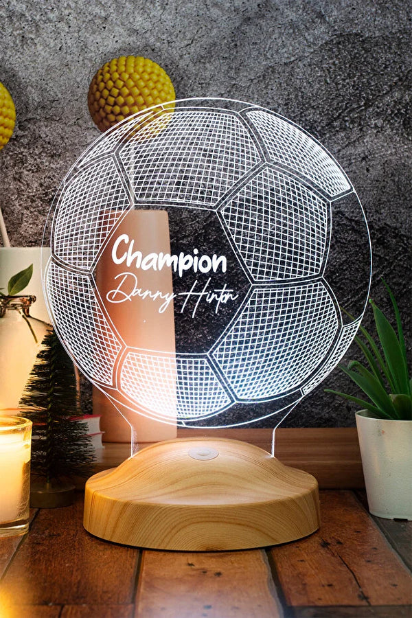 Veilleuse LED ballon football personnalisée — cadeau foot original | CréaBySana